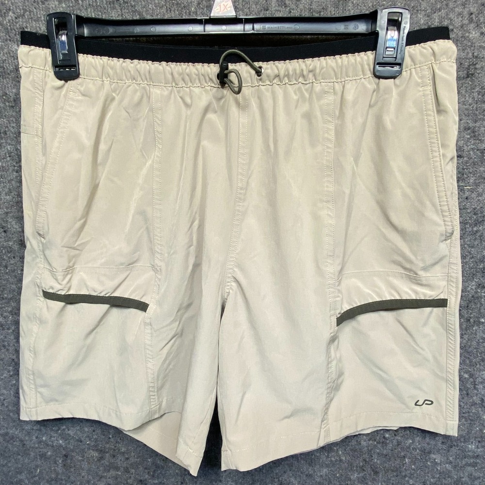 Unipro Qwick-Dry Athletic Shorts Khaki Mens Large L 36-38 Beige 7in Inseam